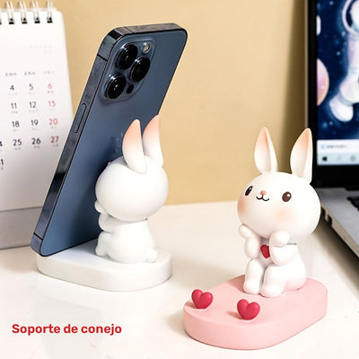 1 Pieza De Decoración De Escritorio De Conejo De Dibujos Animados, Soporte Creativo Para Teléfono Móvil, Soporte Para Teléfono Móvil, Soporte Para Tableta, Regalo De Cumpleaños