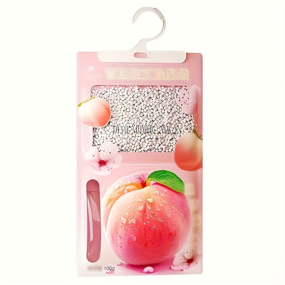 1 Absorvente de Humedad con Sabor a Durazno, Adecuado para Dormitorio, Sala de Estar, Cocina, Baño, Dormitorio y Más, Bolsa Deshumidificadora Colgante para Interiores