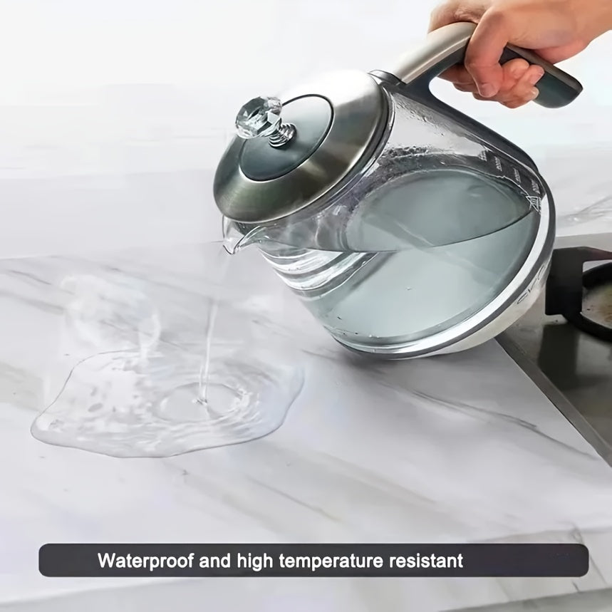 1pc de vinil adhesivo de mármol para encimeras de cocina, 200x40cm, impermeable, resistente al aceite, resistente al calor, papel tapiz DIY para renovación de armarios, estufas, campana extractora