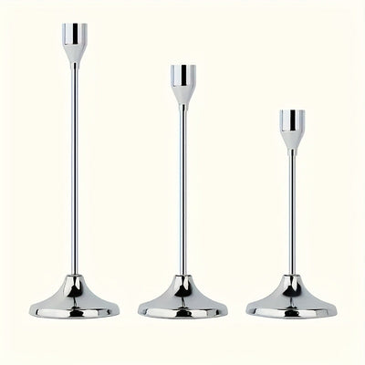 Juego de 3 Piezas de Candelabros Cónicos de Metal para Decoración de Fiestas Navideñas - Candelabro con Vela Cónica Adecuado para Bodas, Fiestas de Cumpleaños y Decoración de Mesas en Casa (Velas No Incluidas)