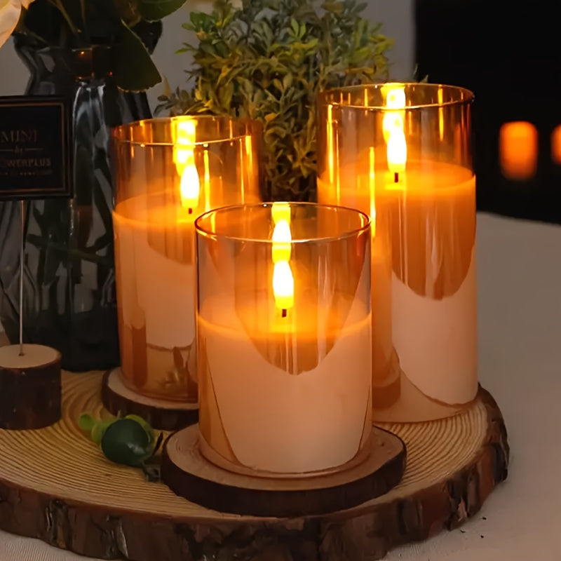 Velitas LED con llama realista y parpadeante - Velas sin llama alimentadas por batería con mecha 3D para Navidad, hogar, bodas, cumpleaños y ambiente romántico (AAA no incluidos), velas sin llama, iluminación festiva, iluminación elegante, plástico durad