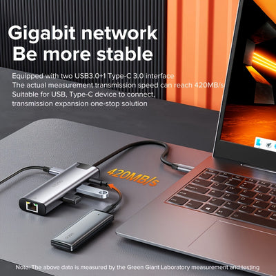 Base de Enchufe LLANO 8-en-1 USB-C/Type-C con Puerto Gigabit Ethernet, HDTV 4K@30Hz, Carga PD de 100W, Lector de Tarjetas SD/TF, 2 Puertos USB 3.0, Puerto Type-C3.0