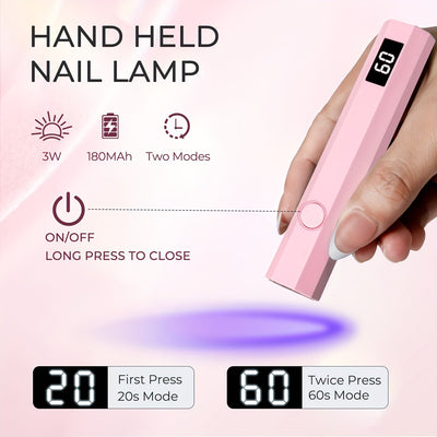 Linterna de Uñas Portátil - Lámpara LED USB para Secado Rápido en 20s, Diseño Anti Derrame, Sin Pantalla Necesaria, Ideal para Hogar, Salón y Viajes, Manicura y Pedicura con Gel - Ligera y Compacta, Herramienta Ergonómica de Belleza, Plástico Duradero, P