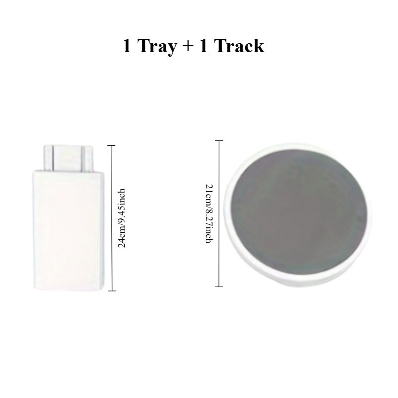 1 pieza de plato giratorio Lazy Susan de plástico blanco artístico - Bandeja giratoria Lazy Spinner expandible y movible para cocina y comedor, no necesita energía, se adapta a mesas rectangulares, plato decorativo para servir