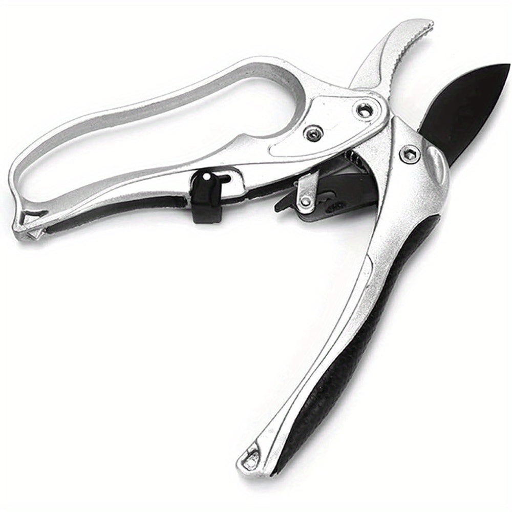 Tijeras de jardín con ratchet - Tijeras de jardín ligeras de aluminio, especializadas para podar frutales y ahorrar esfuerzo al cortar plantas, tijeras de mano esenciales para el jardinerismo
