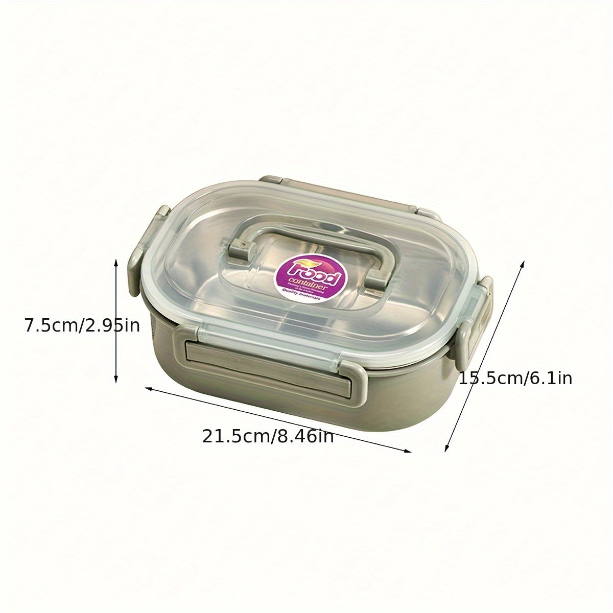 1 pza. lonchera de acero inoxidable aislante, apta para microondas y lavavajillas, con compartimentos, ideal para oficina y estudiantes, perfecta para escuela, comedor y cocina, forma rectangular, regreso a clases