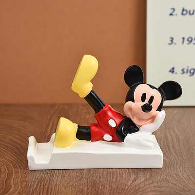 Soporte para teléfono móvil de Disney Mickey, adornos de escritorio y decoración de oficina, artesanías de resina para el interior del coche, regalos ideales para amigos
