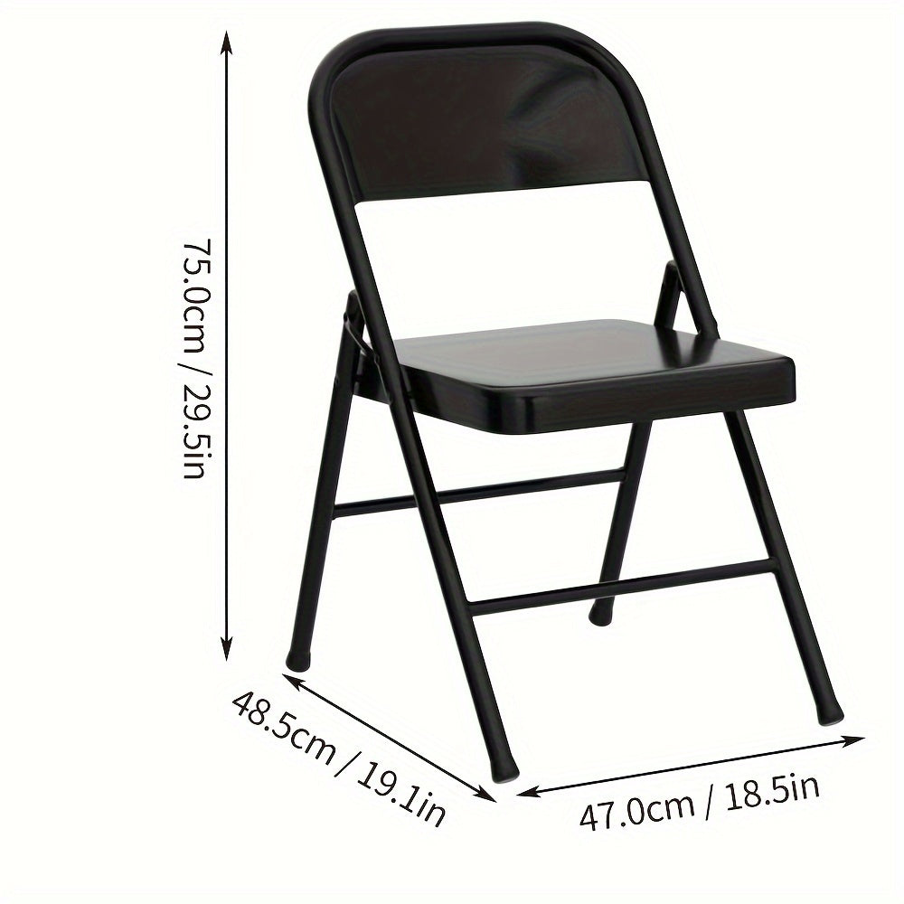 Silla Plegable de Acero Inoxidable para Hogar y Oficina - Fácil de Limpiar, Diseño de Respaldo Abierto