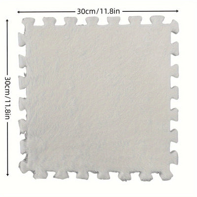 12 piezas de juego de alfombrillas de espuma EVA entrelazadas, alfombra de rompecabezas antideslizante, baldosas de alfombra cuadradas lavables de poliéster suave, 29,97x29,97 cm, para sala de estar, dormitorio, uso en interiores