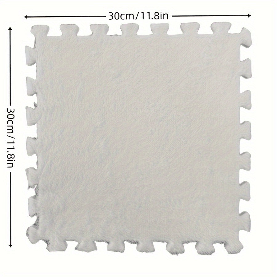 12 piezas de juego de alfombrillas de espuma EVA entrelazadas, alfombra de rompecabezas antideslizante, baldosas de alfombra cuadradas lavables de poliéster suave, 29,97x29,97 cm, para sala de estar, dormitorio, uso en interiores