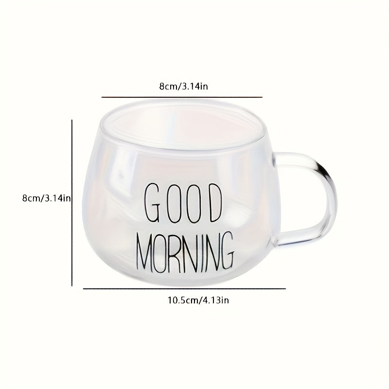 Taza de vidrio versátil - Resistente al calor, apta para microondas, ideal para café, jugo y leche - Regalo perfecto para familia y amigos
