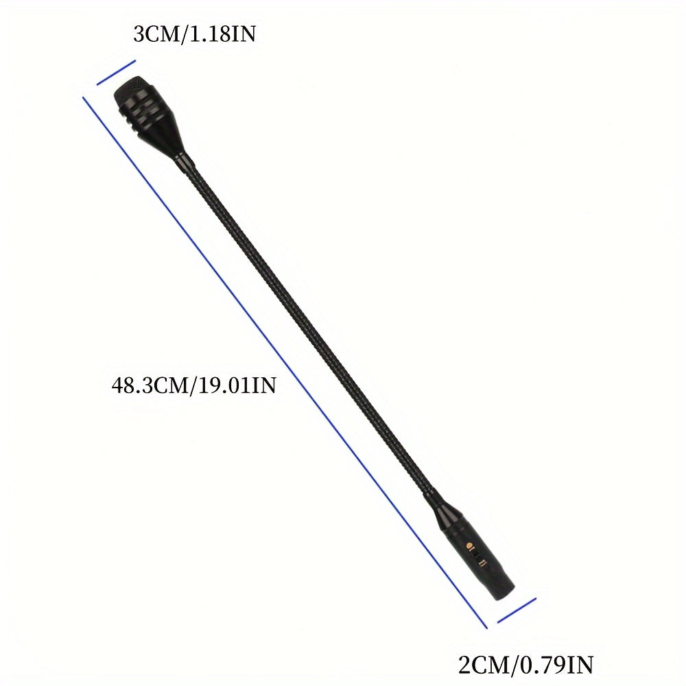 1 micrófono profesional XLR para DJ LMBGM con cuello flexible e interruptor, aleación de aluminio, dinámico para presentaciones en vivo, sin batería, voltaje de operación ≤36V, regalo ideal para Navidad
