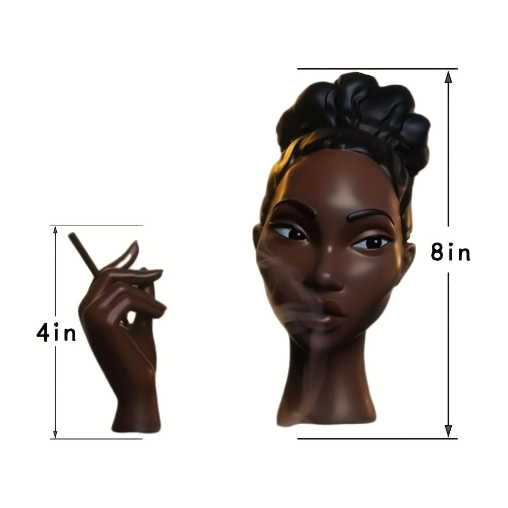 1pc Escultura de Resina de Dama Elegante - Diseño de Detalle de Humo, Decoración Versátil para Interior y Exterior, No Necesita Electricidad, Ideal para Hogar y Oficina, Sin Fragancia, Perfecta para Navidad, Pascua, Acción de Gracias