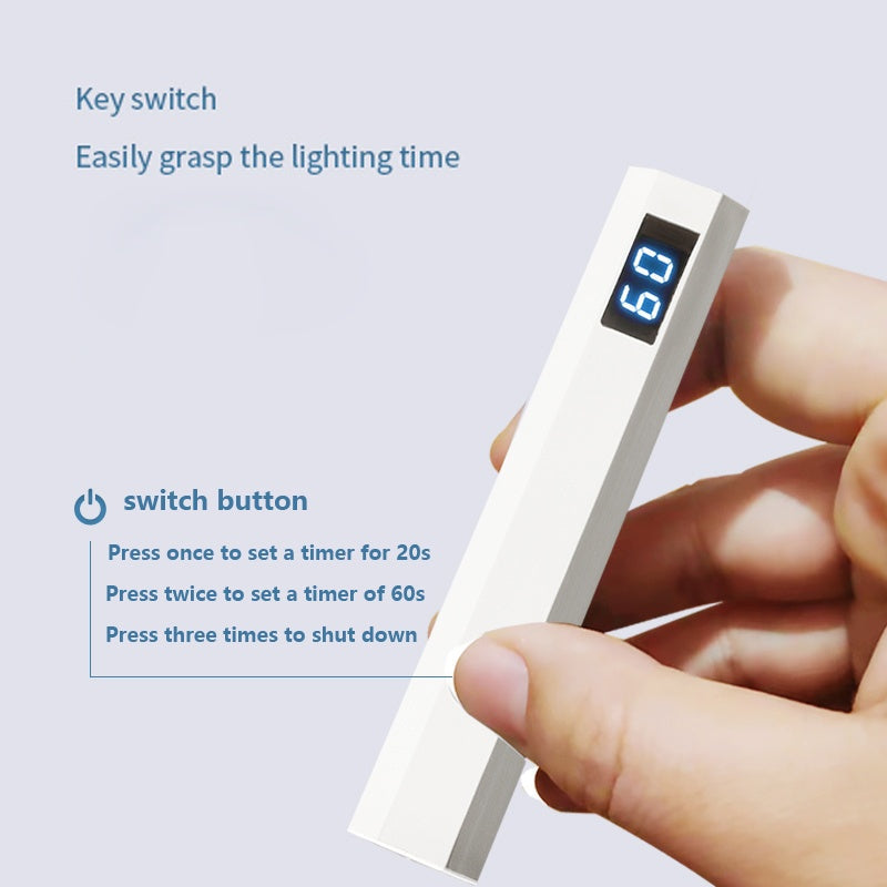 Secador de uñas LED USB portátil - Poliéster de gel de curado rápido, herramienta de mejora de uñas ahorradora de energía con pantalla digital, luz de taladro adhesiva y faro extendido, ideal para uso en casa y salón, lámpara de uñas, equipo de salón, he