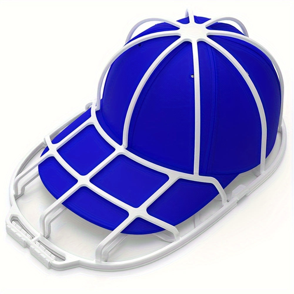 1pc Lavadora De Gorras De Béisbol De Plástico, Marco Plegable De Color Negro/blanco Para Lavadora, Limpiador De Gorras De Béisbol, Jaula De Lavado De Alta Calidad Y Desmontable Para Mantener La Forma