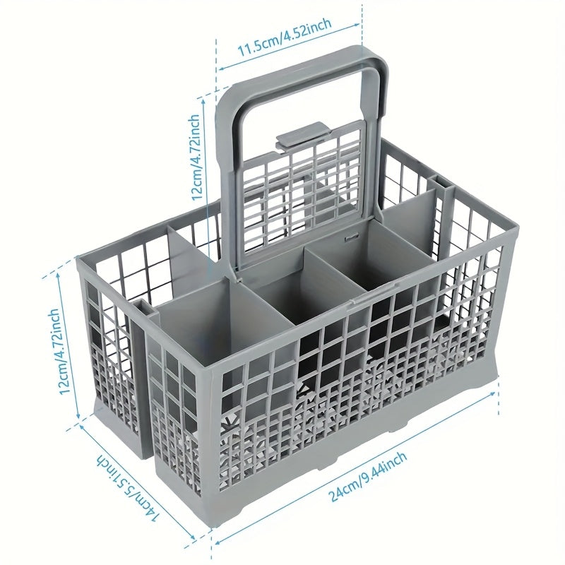 1pc Cesta Plegable para Platos con Porta-Cubiertos - Ahorra Espacio, Fácil de Limpiar, Plástico Duradero, Compatible con el 99% de los Lavavajillas de Tamaño Completo - Ideal para Almacenamiento de Cuchillos y Tenedores, Estante para Secar Platos