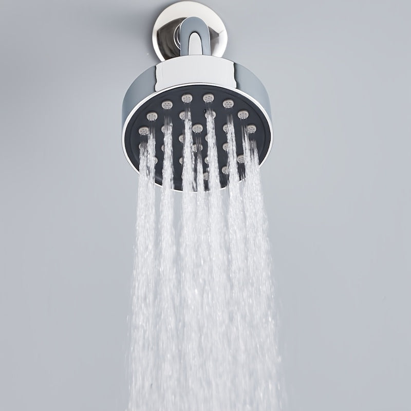 1pc Ducha de Lluvia Redonda de 3.9 Pulgadas - Plástico Duradero, Ahorro de Agua, Fácil Instalación, Suave con el Cabello y Color Beige Claro, Montaje en Pared para Relajación en Baño, Acabado Pulido, Diseño Eficiente, Experiencia Spa, Chorro Potente, Con