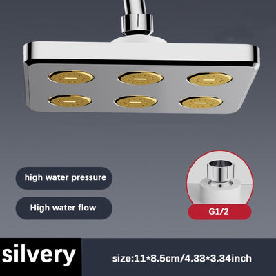 Cabezal De Ducha De Alta Presión Para Baño, Cuadrado Plateado/De Color Negro, Rociador De Ducha Fijo Diario Para Baño, Accesorios De Baño, Cabezal De Ducha