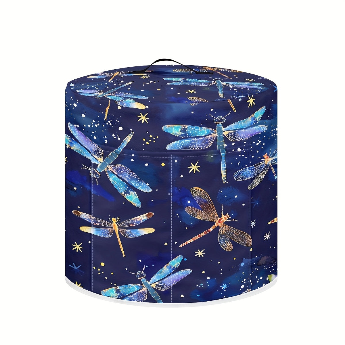 Funda antipolvo lavable con diseño de libélula para olla a presión de 8 cuartos, freidora de aire y olla arrocera - Incluye bolsillos de almacenamiento, diseño decorativo azul y dorado, protector de electrodomésticos de cocina, accesorio para electrodomé