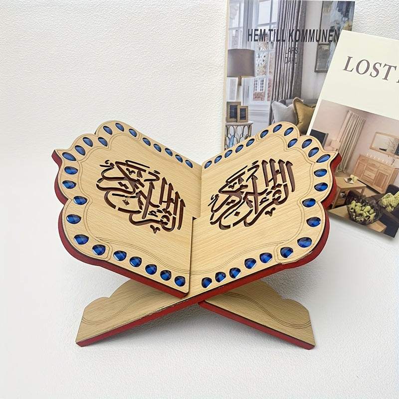 Elegante Soporte Plegable para Exhibir el Corán y la Biblia - Estantería de Madera Gruesa y Multicolor para Decoración del Hogar y Recitación Religiosa