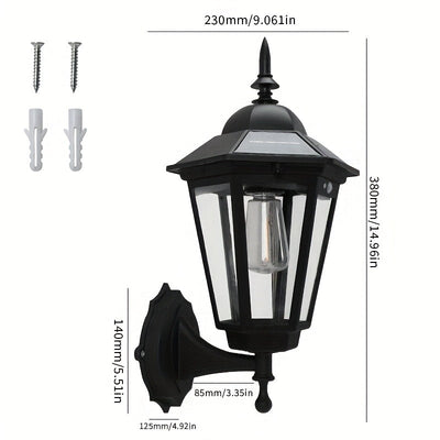 Luz solar para exterior con sensor de movimiento, estilo farol negro, decorativa para jardín, patio, caminos y áreas exteriores, panel solar eficiente incluido, luces solares para exteriores