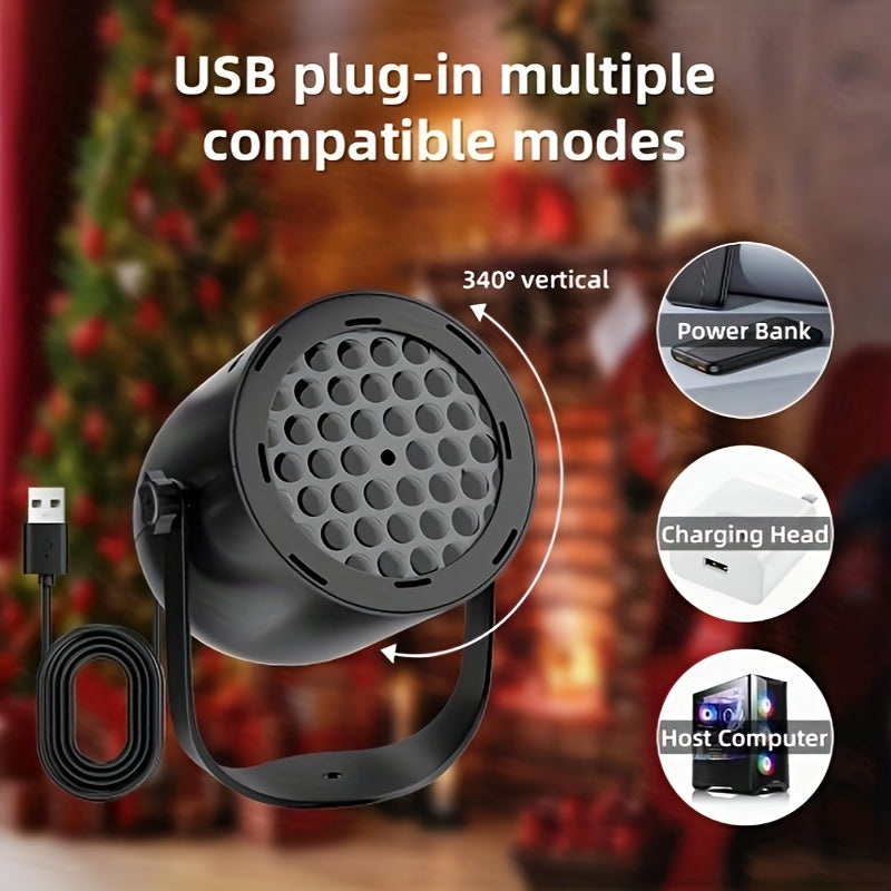 1 lámpara de nieve con concha negra, luz de proyección LED, alimentada por USB, diseño de asa, instalación portátil, adecuada para dormitorio, fiestas, cumpleaños, luces ambientales esenciales para Navidad.
