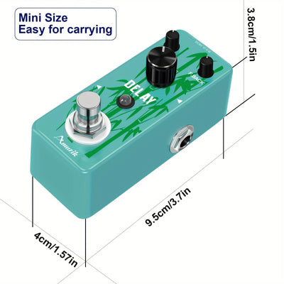 Amuzik Pedal de Retardo Analógico para Guitarra - Vintage, Efecto True Bypass con Tiempo de Retardo (20ms-620ms) y Control Mix, Alimentación USB (Sin Adaptador Necesario), Mini Pedal Board FX para Guitarras Eléctricas, Compatible con Amplificadores y Mul
