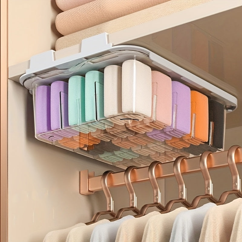 Organizador de pared con 15 compartimentos para ropa interior, calcetines y accesorios - Diseño de plástico ahorrador de espacio con divisiones transparentes para fácil organización, organizador de ropa