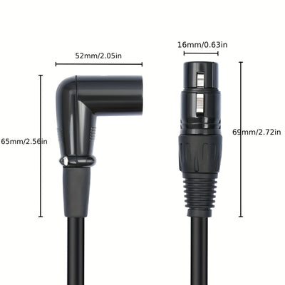 Cable de Audio XLR Macho a Hembra - Negro, Montaje con Tornillo, Cable de Extensión para Micrófono y Mezclador