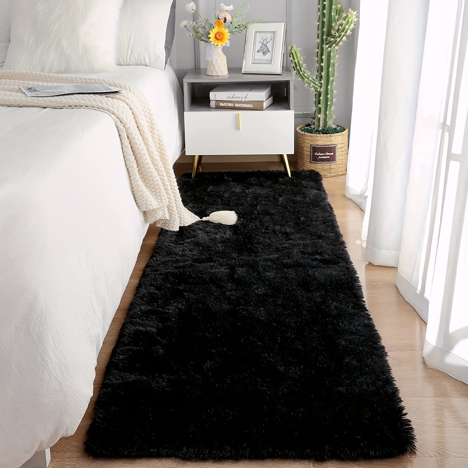 1 ud., Alfombra Decorativa Interior Sencilla y Moderna de Felpa Suave y Cómoda que No Se Desprende Pelusa, Fácil de Limpiar Adecuada para Dormitorio, Sala de Estar, Área de Estudio, Zona de Ocio, Área de Entretenimiento, etc