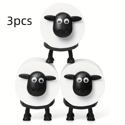 Soporte de papel higiénico de oveja divertido para baño, 3D impreso, soporte de papel higiénico de oveja negra, 3 piezas/2 piezas/1 pieza, contenedor de almacenamiento de papel higiénico, contenedores de almacenamiento de papel higiénico.