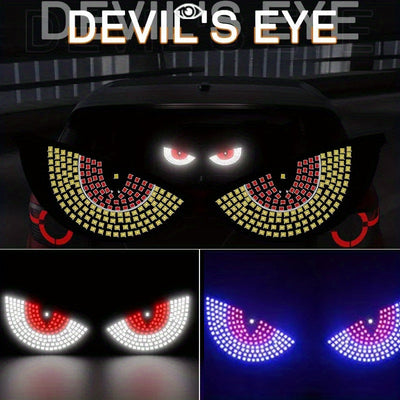 Conjunto de Luces Expresivas para Coche con Ojos del Diablo en LED, Lámparas Decorativas para Camiones y Autos con Conexión USB