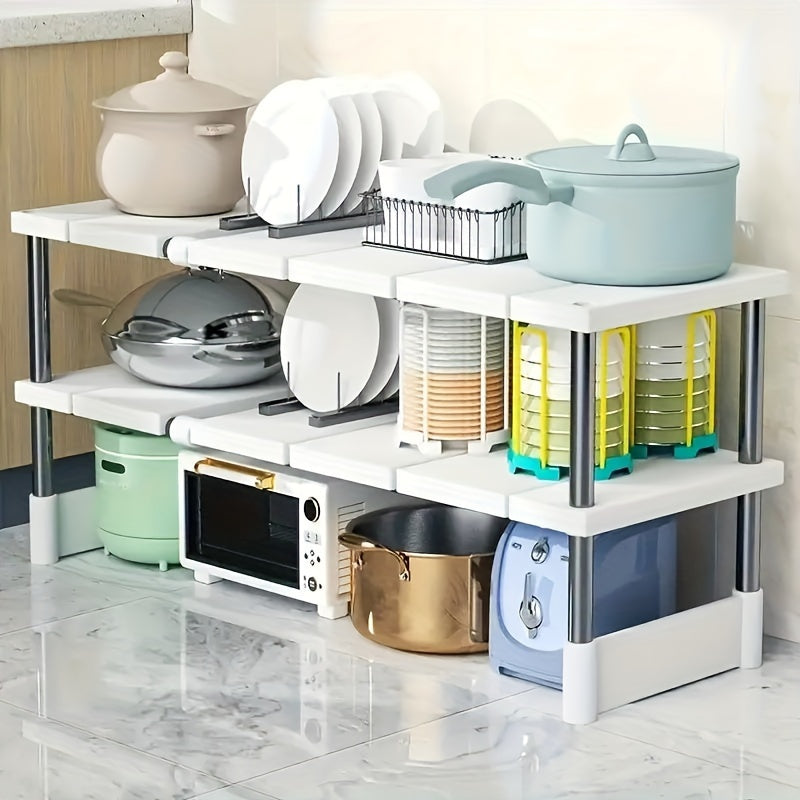 Organizador Ajustable para Debajo del Fregadero AYQW - Estante de Acero Inoxidable Multinivel Ahorrador de Espacio para Armarios de Cocina y Baño, Diseño Duradero sin Madera, Instalación Fácil