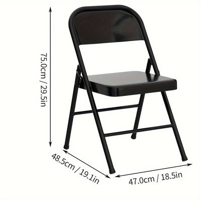 4 sillas plegables de acero, sillas plegables con respaldo de metal, portátiles para el hogar, oficina, dormitorio o exteriores, ideales para interior y exterior