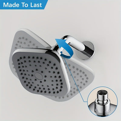 Cabezal de ducha cuadrado con efecto lluvia - Cabezal de plástico duradero con múltiples ajustes de rociado, diseño moderno para una experiencia relajante en el baño