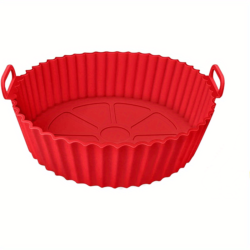 1 forro de silicona para freidora de aire para restaurante, 20,32 cm, freidora de aire reutilizable, olla de silicona, freidora de aire redonda, cesta de silicona para 3 a 7 QT para hornear, horno, microondas, accesorios para restaurante