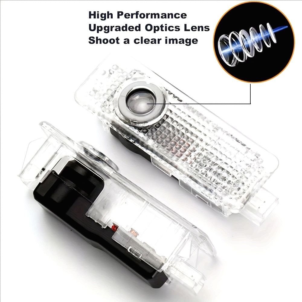 Proyector de Luz para Puerta LED BMW 2 piezas - Lámpara de Láser Transparente y Negra Luces de Cortesía para Matrícula, Accesorios Automotrices, 12-24V, Iluminación de Puertas de Coche | Carcasa Transparente | Luces Fáciles de Instalar, Proyector de Luz