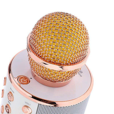 Micrófono Karaoke Bluetooth Parlantes Integrados para IOS y Android RF 858