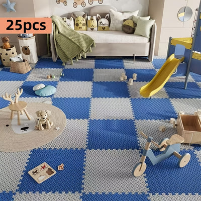 Paquete de 25 Alfombrillas de Espuma Engrosada - Tapetes Grandes Estilo Rompecabezas para Sala y Dormitorio, Ideales para Navidad, Perfectos para Acción de Gracias