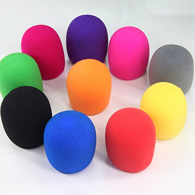 5 Fundas de Micrófono Resistentes a Viento, Polvo y Golpes - Fundas Lavables No Desechables para Estudio, Live, KTV, Podcast - Compatibles con la Mayoría de Microfonos (Azul/Amarillo/Rojo/)
