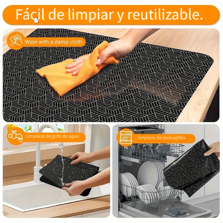 1pieza Alfombrilla de silicona extra grande para encimera, se puede cortar, alfombrilla de protección para estufa antiarañazos y resistente al calor, fácil de limpiar, cubierta antideslizante, alfombrilla de aislamiento resistente al aceite, adecuada par
