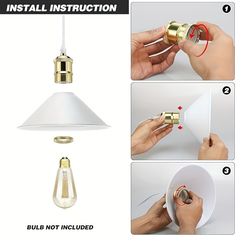 Lámpara de techo moderna mini con enchufe americano, cubierta de metal blanco, montaje semi-inclinado, ajustable, acabado con aceite para iluminación de cocina, comedor, sala de estar y dormitorio (bombilla no incluida)
