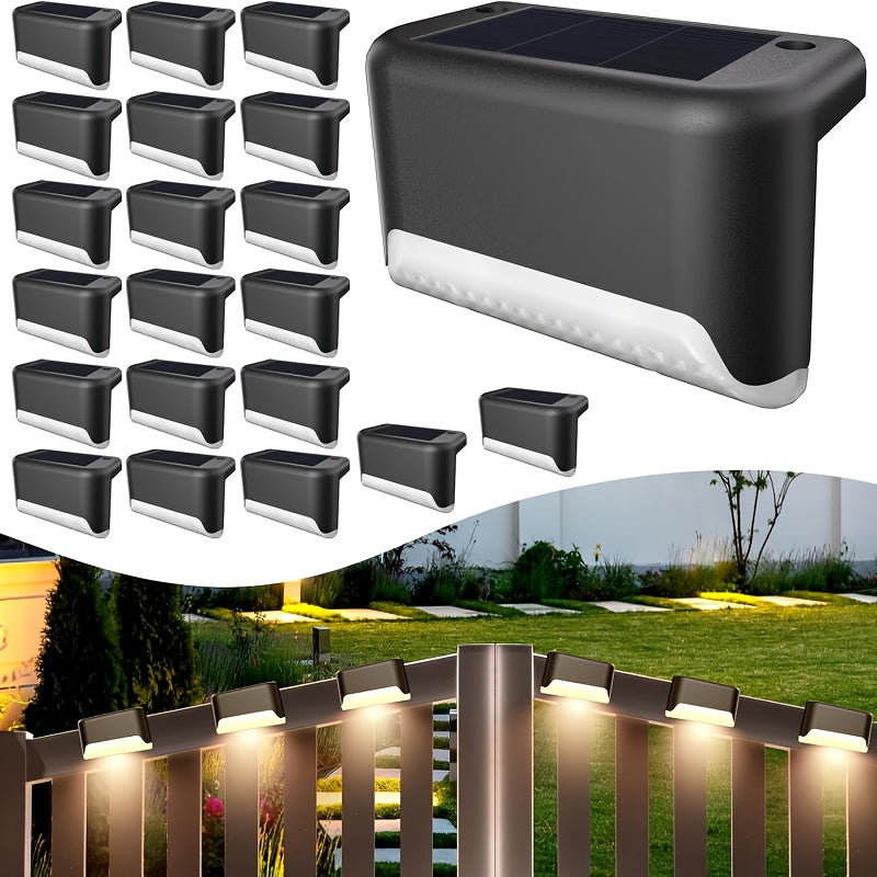 16 juegos de luces solares cambiantes de color para terrazas, luces solares para patios, paredes y bordes de piscinas, terrazas exteriores, barandillas, escaleras, pasos, cercas, luces LED para decoraciones navideñas, festivas y de Año Nuevo
