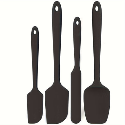 Juego de 4 espátulas de silicona resistentes al calor: U-Taste 600ºF de alta temperatura sin costuras, sin BPA, de grado alimenticio, flexibles, de goma, de silicona, para cocina, mezclas, horneado, raspador para utensilios de cocina antiadherentes, jueg