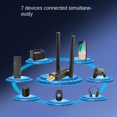 Adaptador inalámbrico 5.4, receptor y transmisor USB, compatible con Windows 8.1/10/11, sin controlador, enchufa y juega. Compatible con versiones 5.3/5.1/5.0/4.0/3.0BT. Ideal para altavoces, auriculares, teclados, ratones, teléfonos móviles, tabletas y