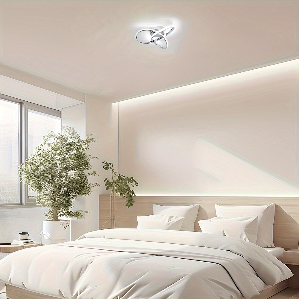 1 pieza, Lámpara de Pasillo con Regulación de 3 Luces, Moderna Luz de Techo LED de Aluminio, Ideal para Dormitorio, Cocina, Sala de Estar, Luces de Techo Regulables para Baño, Balcón, Restaurante, Hotel, Lámpara de Pasarela Curva Diseño Creativo