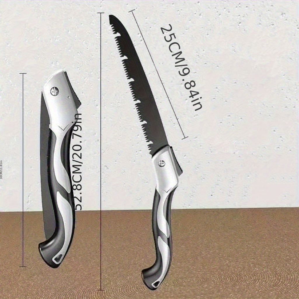 1pc Sierra Manual Plegable de Alta Resistencia - Mango Antideslizante, Hoja Plegable para Portabilidad - Sin Batería Necesaria, Ideal para Corte de Madera Profesional y DIY, Jardinería, Construcción - Estructura de Acero Duradero, Herramienta de Jardín,