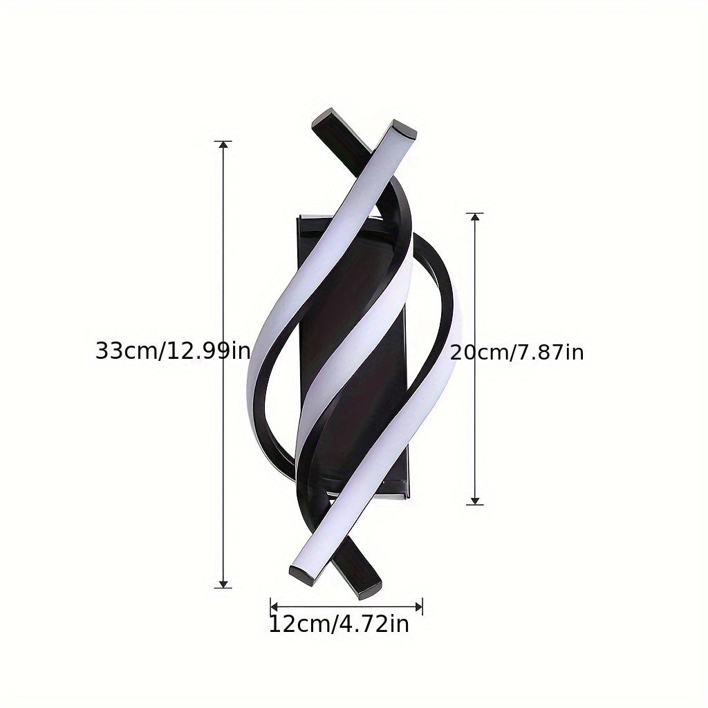 1pc Moderna Lámpara de Pared LED, Montaje Semiflush de Hierro Fundido con Acabado de Metal Pulido, Temperatura de Color 3000K-6000K, Control de Interruptor, Cableado, No Desmontable, 3 Niveles de Brillo Ajustables, Ideal para Dormitorio y Estudio - 110-2
