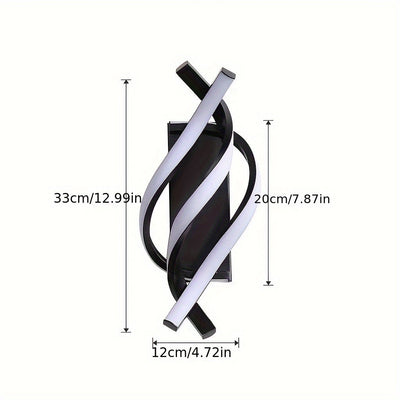 1pc Moderna Lámpara de Pared LED, Montaje Semiflush de Hierro Fundido con Acabado de Metal Pulido, Temperatura de Color 3000K-6000K, Control de Interruptor, Cableado, No Desmontable, 3 Niveles de Brillo Ajustables, Ideal para Dormitorio y Estudio - 110-2
