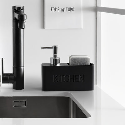 Dispensador de jabón multifuncional, botella de loción con portaesponja, dispensador de jabón líquido para baño, botella recargable práctica para lavabo, accesorios de baño